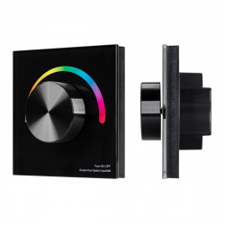 Панель SMART-P8-RGB-G-IN Black (12-24V, 3x4A, Rotary, 2.4G), Arlight, 033763