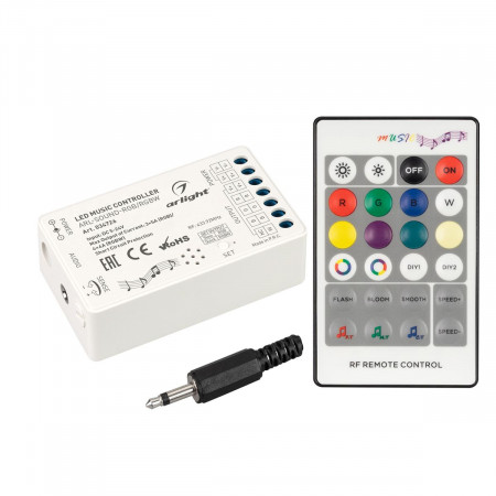 Аудиоконтроллер ARL-SOUND-RGB/RGBW (12-24V, 4x4A, RF ПДУ 24кн), Arlight
