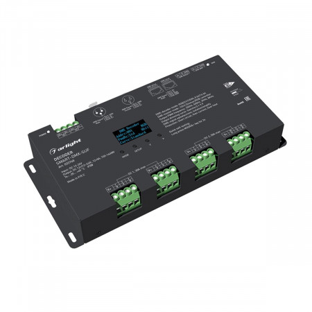 Декодер SMART-DMX-SUF (12-24V, 12x5A, XLR3, RJ45), Arlight
