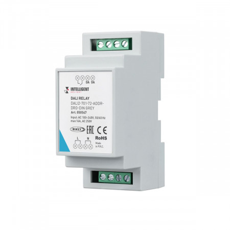 Релейный модуль DALI2-701-72-ADDR-DRO-DIN Grey (230V, 1x16A) (IARL, DIN-рейка), Arlight
