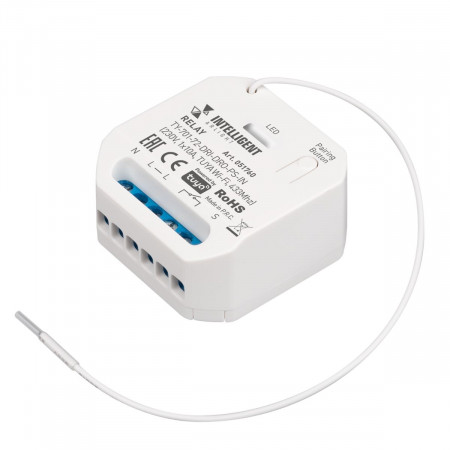 Релейный модуль TY-701-72-DRI-DRO-PS-IN (230V, 1x10A, TUYA Wi-Fi, 433Mhz) (IARL, IP20 Пластик, 3 года), Arlight