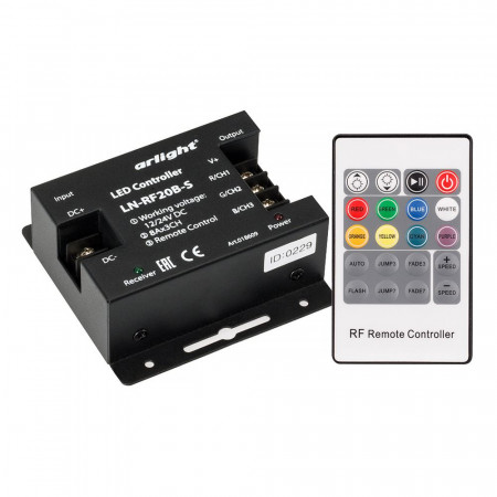 Контроллер LN-RF20B-S (12-24V, 288-576W, ПДУ 20кн), Arlight