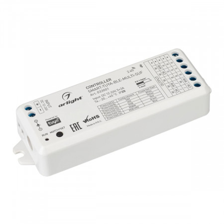 Контроллер SMART-TUYA-BLE-MULTI-SUF (12-24V, 5x3A, RGB-MIX, 2.4G), Arlight