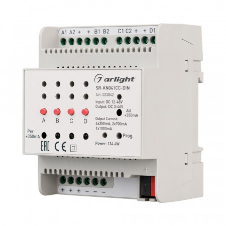 Контроллер тока SR-KN041CC-DIN (12-48V, 4x350/700mA), Arlight
