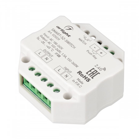 Контроллер-выключатель SMART-S2-SWITCH (230V, 1.5A, 2.4G), Arlight