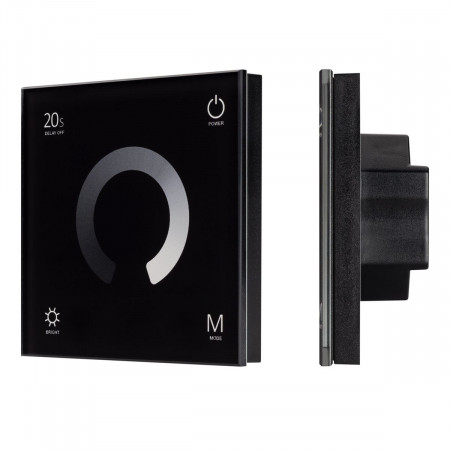 Панель SMART-P4-DIM-G-IN Black (12-24V, 4x3A, Sens, 2.4G), Arlight