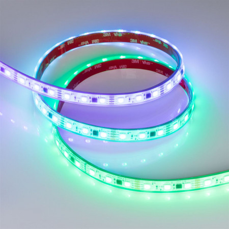 Светодиодная лента герметичная SPI-PS-B60-12mm 12V RGB-PX3-BPT (12 W/m, IP67, 5060, 5m), Arlight