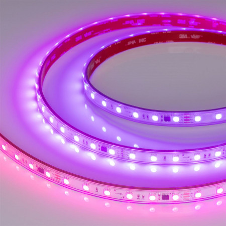 Светодиодная лента герметичная SPI-PS-B60-12mm 24V RGB-PX6-BPT (12 W/m, IP67, 5060, 5m), Arlight