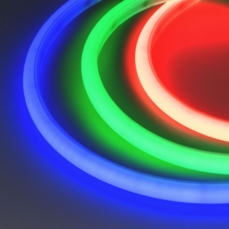 Гибкий неон герметичный MOONLIGHT-TOP-G120-16x15mm 24V RGB (12 W/m, IP67, 5m, wire x2), Arlight